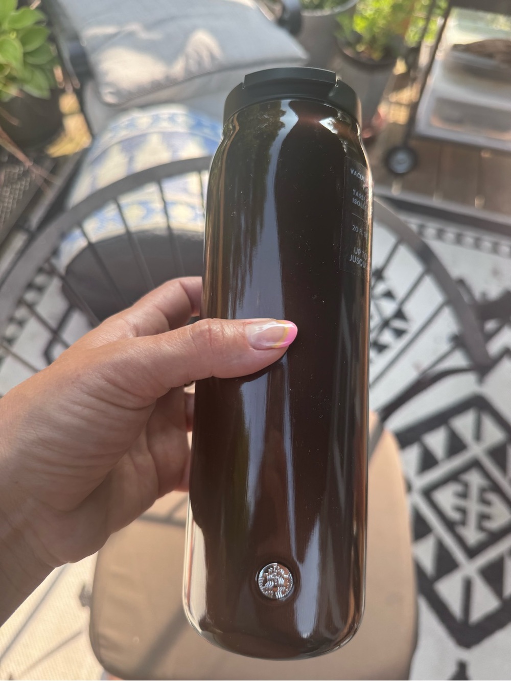 Starbucks Brown Stainless Travel Tumbler with Black Lid 20 oz